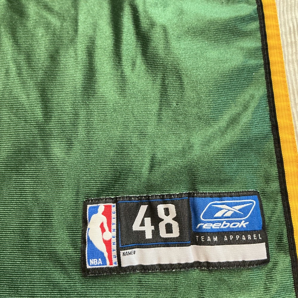 Reebok Seattle SuperSonics Ray Allen 34 NBA Basketball Jersey Green Size 48 L - Picture 11 of 11
